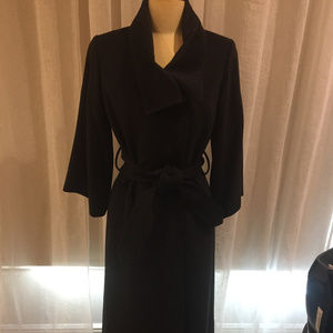 Jacqueline Conoir Long Angora Belted Brown Coat